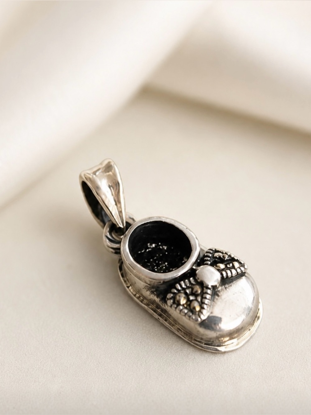 Elegant Silver Baby Shoe Charm